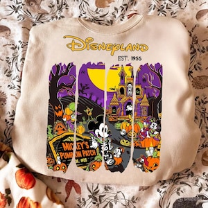 Mouse and Friends Halloween PNG, Spooky Castle Fall Scene, Vintage Halloween Sublimation Design