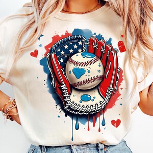 Baseball Glove Drip Boy Ice Cream Patriotic US Flag 4th July png,  Ice Cream Png, Patriotic US Flag Png, 4th July Png, American Flag Ball