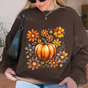 Glitter Boho Fall Floral Pumpkin, Autumn Pumpkin Floral, Glitter Fall Png, Fall Flower Pumpkin, Fall Leaf Png, Glitter Pumpkin Png Design