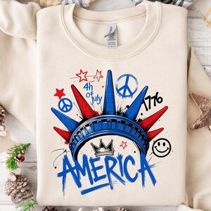 4th of July Statue of Liberty Png, USA Png, America 4th July Png Design, Graffiti America Png, USA America Flag, American Girl Shirt Designs