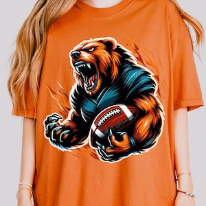 Chicago Bears Inspired T-Shirt, Custom Name & Number Football Tee, NFL Fan Gift Shirt