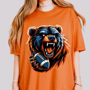 Personalized Bear Football Jersey T-Shirt: Custom Name & Number