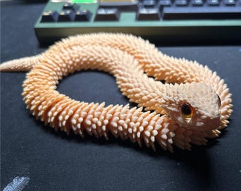 Ledad Flexi Snake-modell: 3D-utskriftsdesign, Flexi Snake 3mf-filer | Print-in-Place Flexi-leksak | Fil för 3D-utskrift
