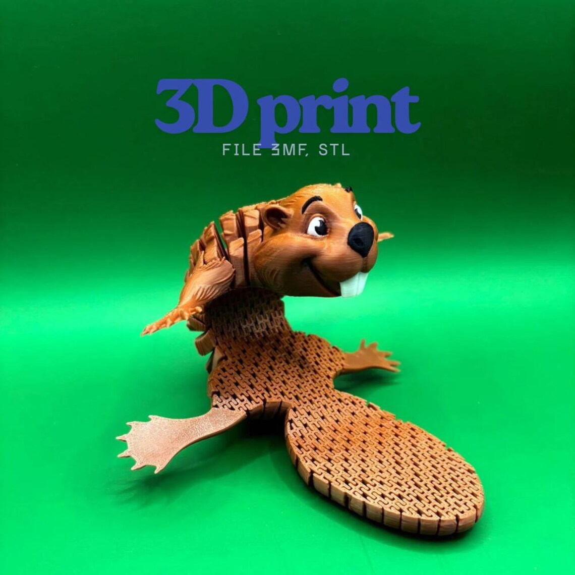 Articulated Flexi Beaver 3D Print-in-place Design,flexi Beaver Fidget ...