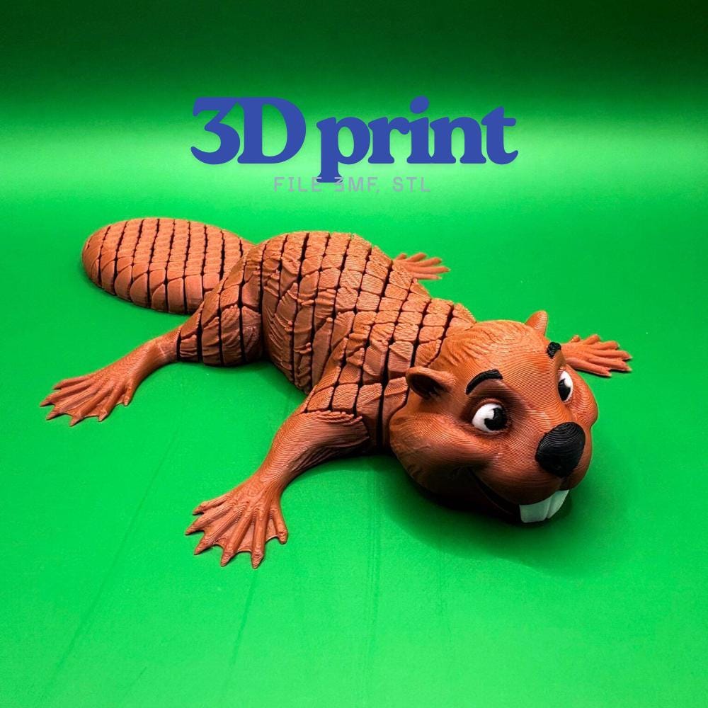 Articulated Flexi Beaver 3D Print-in-place Design,flexi Beaver Fidget ...