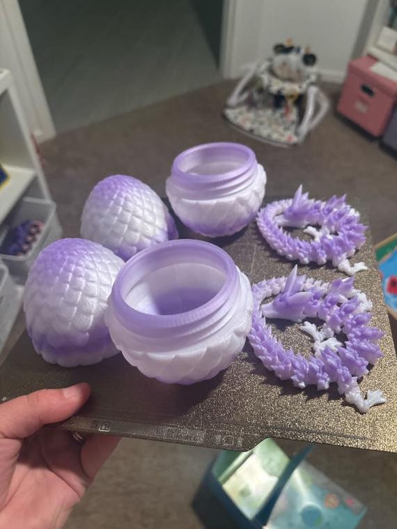 Articulated Dragon Flexi And Dragon Egg 3D Print in-Place Design, Articulated Flexi Chinese Dragon,Dragon Egg Print In Place 3D Printer File