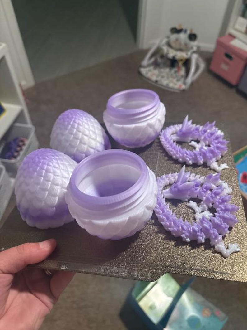 Ledad drake Flexi och drakeägg 3D-utskrift på plats-design, Ledad flexibel kinesisk drake, drakeägg-utskrift på plats 3D-skrivarfil bild 1