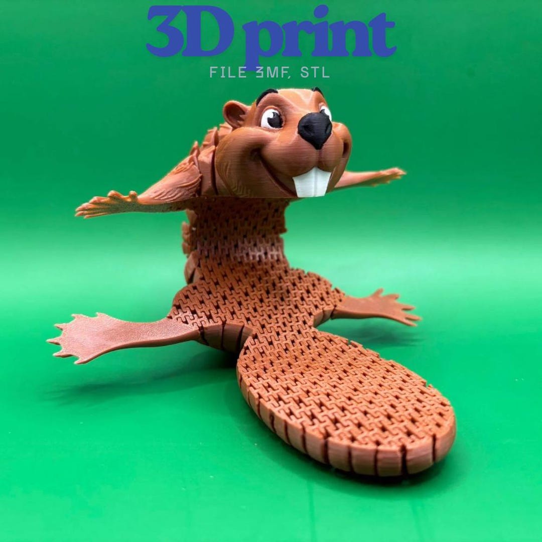 Articulated Flexi Beaver 3D Print-in-place Design,flexi Beaver Fidget ...