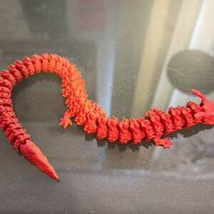 Kwartskristaldraak-3MF-afdrukbestanden, gelede netelige Dragon Remb Studios, STL-bestand voor 3D-printen, Print in place, Flexi DRAGON-bestand