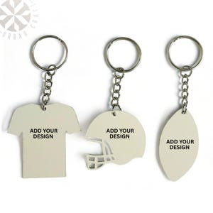 Double sided Personalized Keychain football Shirts Helmet Shape