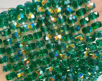 Cuentas de cristal chino facetadas brillantes de 8 mm, cuentas Heishi/rueda/rondel,