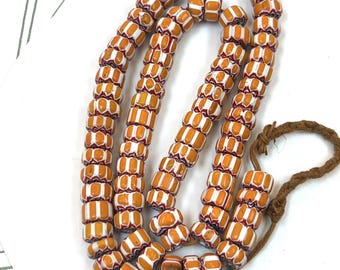 African Multi Color Chevron Glass Beads