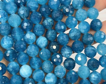 Blue Quartz Beads, 10mm Faceted , 1 Strand