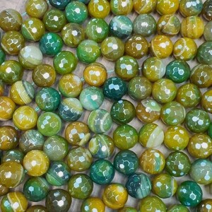 Titanium Coated Agate Beads,  Faceted Round ,      10mm and 12mm