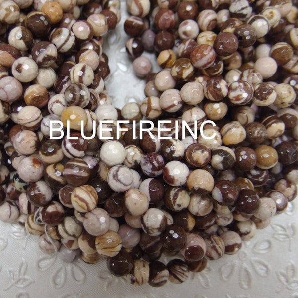 10mm Chocolate Jasper, Round Faceted Beads