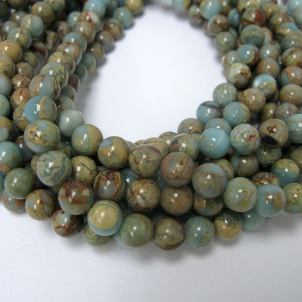 6mm 16" long African opal beads