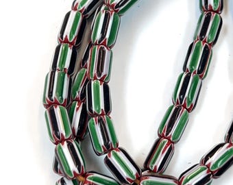 African Multi Color Chevron Glass Beads