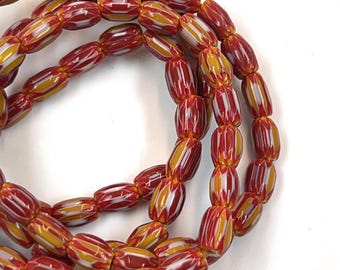 African Multi Color Chevron Glass Beads