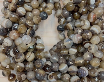 10mm Multi Color Faceted Agate Beads