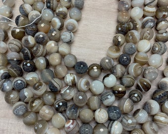 12mm Multi Color Agate Beads, Round Faceted