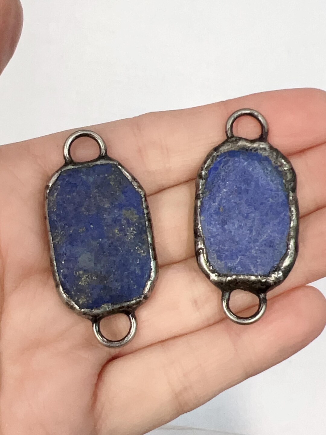 Soldered Blue One Piece of Hand Soldered Blue Lapis Stone Connector - Etsy