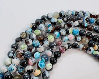 46 pcs beads 8mm round smooth agate