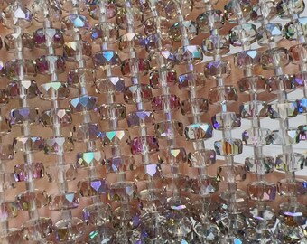 Faceted Shiny 8mm Chinese crystal Heishi/ Wheel/ Rondelle Crystal Beads