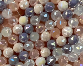 Faceted Shiny 8mm Chinese diamond cut round Crystal Beads