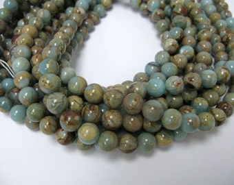 10mm African Opal Beads, Round Smooth