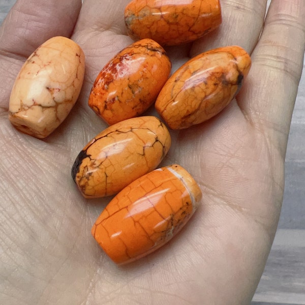 15x25mm orange Color Howlite Focal Beads