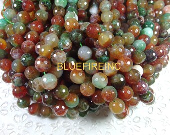 12mm multi color agate beads, round faceted