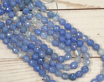 8mm multi color agate beads, round faceted