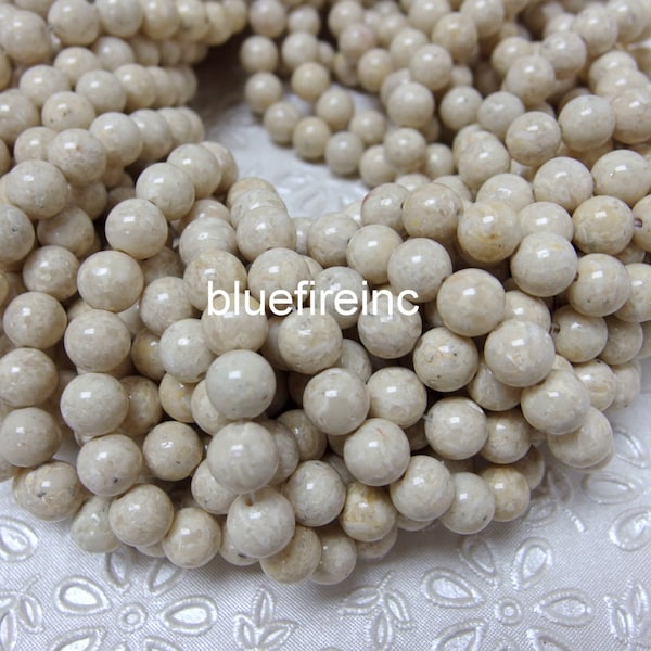 8mm River Stone Beads, Round Smooth