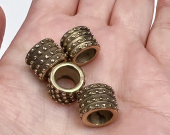 Stainless Steel Beads, Large Hole  Beads, 12mm Wheel Shape, Gold Color,2pcs