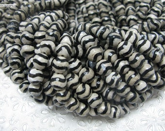 12mm Tibetan Agate Beads, Faceted Round