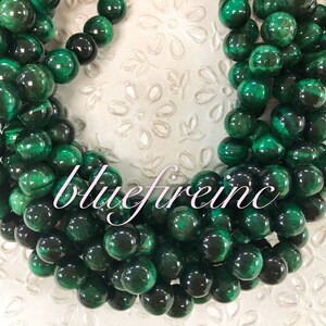 37pcs 10mm smooth green tiger&#39;s eye beads