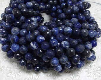 12mm Sodalite Beads,  Faceted Round