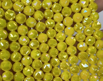 Cuentas de cristal chino facetadas brillantes de 8 mm, redondas con corte de estrella