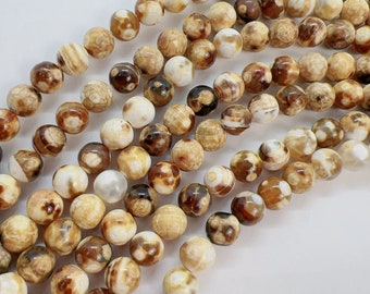 46 pcs beads 8mm round smooth agate