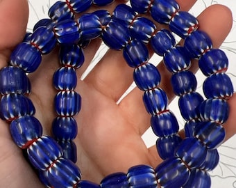 African Multi Color Chevron Glass Beads