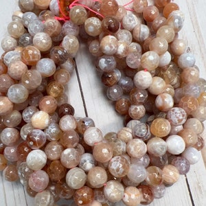 12mm Agate Beads, Round Faceted