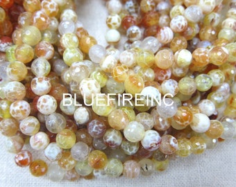 8mm multi color agate beads,  faceted round