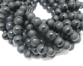 12mm Matte Onyx Beads Smooth Round
