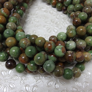 10mm  Natural Color Green Opal Beads,  Round Smooth