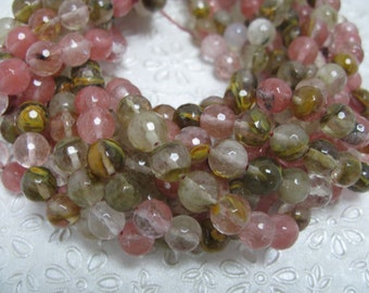 10mm  golden stawberry quartz beads, round faceted