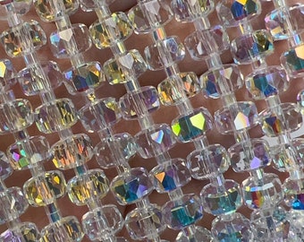 Faceted Shiny 8mm Chinese crystal Heishi/ Wheel/ Rondelle Crystal Beads