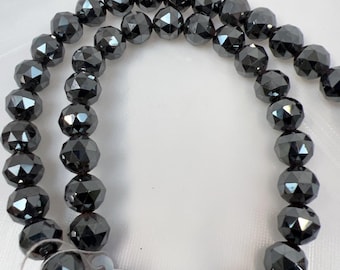10mm Hematite Round Beads,  Star cut, Natural Hematite black color