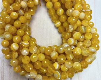 10mm Multi Color Agate Beads, Round Faceted