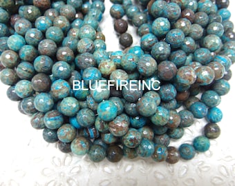 8mm Sky Blue Jasper Beads, Round Faceted