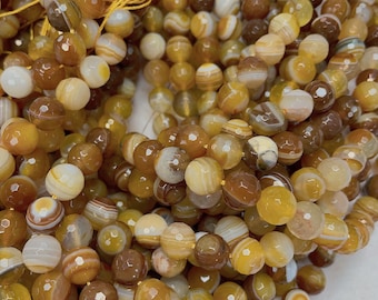 10mm Multi Color Faceted Agate Beads